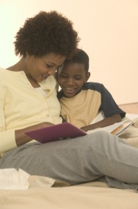 Mother Reading to Son