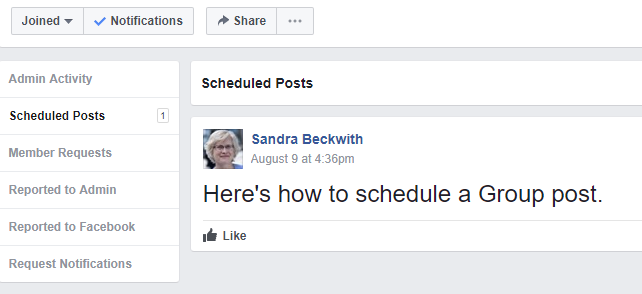 schedule a Facebook group post 7