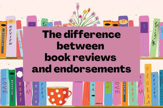 The difference between book reviews and endorsements