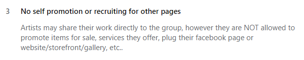 Facebook group rule